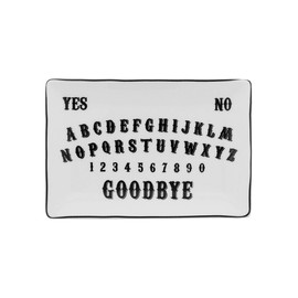 Enchanting Black & White Ceramic Spirit Board Trinket Dish - 1.5cm x 16cm (1 Pc) - Exquisite Decor & Bewitching Design Perfect for Storing Treasures & Keepsakes