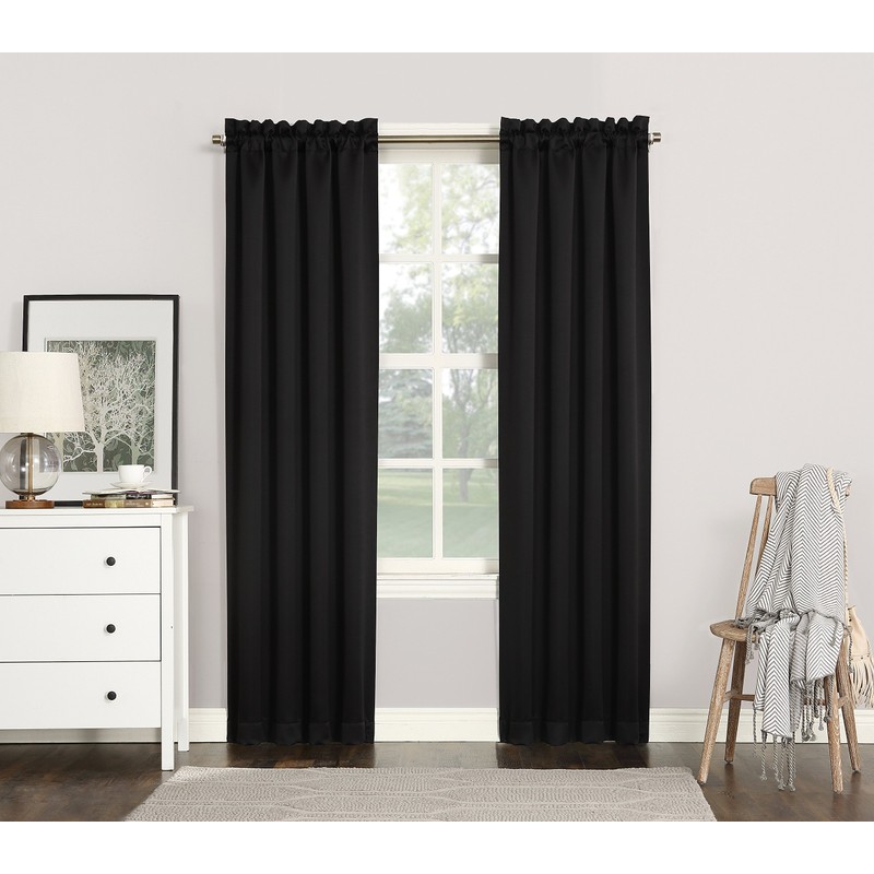Sun Zero Easton Energy Saving Blackout Rod Pocket Curtain Panel,