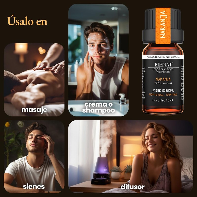 Bienat Aromaterapia Aceite Esencial de Nueva Naranja 10mL