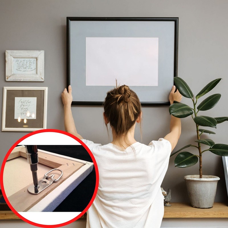 PERFORMORE 20 Pack of D-Ring Picture Hangers with 40 Screws,
