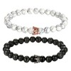 Aroncent King&Queen Crown Couple Bracelets His and Her Friendship 8mm