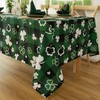 Essifunia Green Waterproof Plaid St.Patrick Tablecloth Fabric - Square 58x58