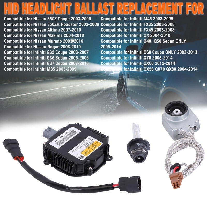 Slakerbe 2PCS Xenon HID Headlight Ballast with Igniter & D2S