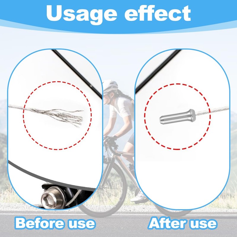 SGERUFZ 100 pieces end sleeves, bicycle end cap, end sleeve,