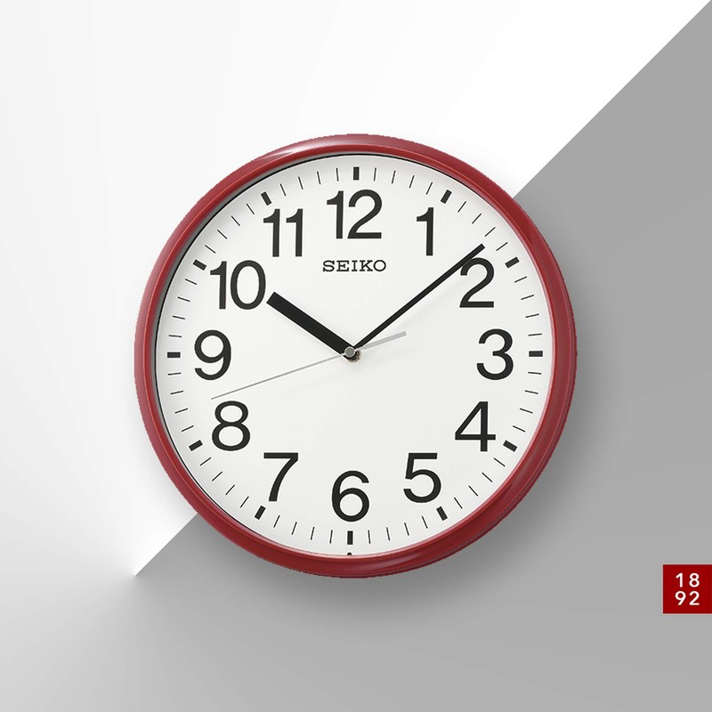 SEIKO - Reloj de Pared de 12 Pulgadas, Color Rojo