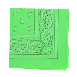 Motique Accessories 22 Inch Neon Cotton Paisley Bandana - Green