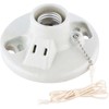 Leviton One-Piece Glazed Porcelain Outlet Box Mount, Incandescent Lampholder, Pull