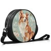 Salabomia Rough Collie Round Crossbody Handbag for Women, Circle Small