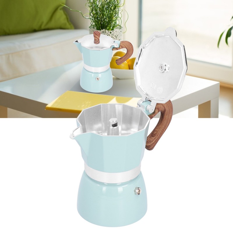 150ML Practical Aluminum Coffee Maker Octagonal Moka Coffee Pot for