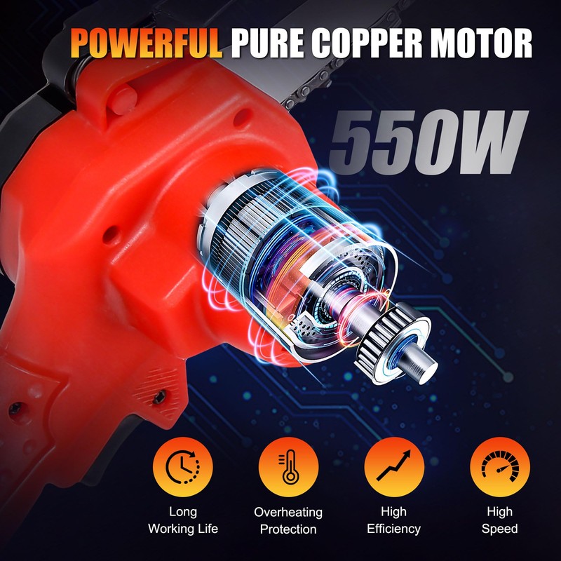 Mini Chainsaw Cordless 4 Inch Battery Powered Chainsaw One Hand