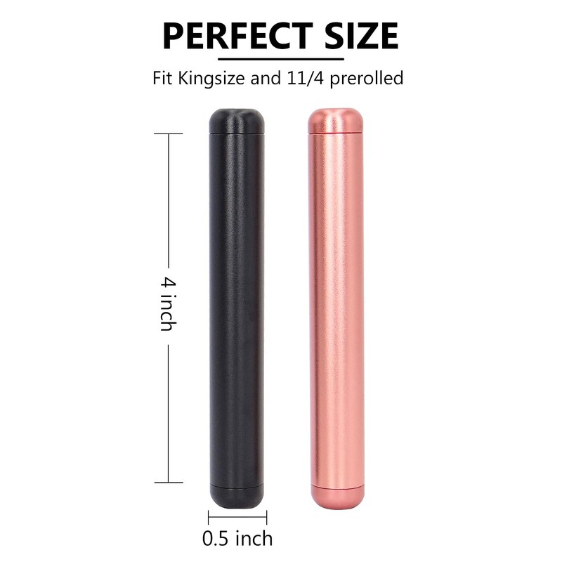 OZCHIN Aluminum Metal Tube Conetainer 4.5-inch Fits King Size, Airtight,