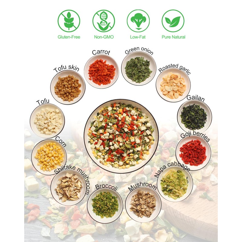 Dried Ramen Toppings Vegetable Mix 14oz, 12 Veggie Blend with