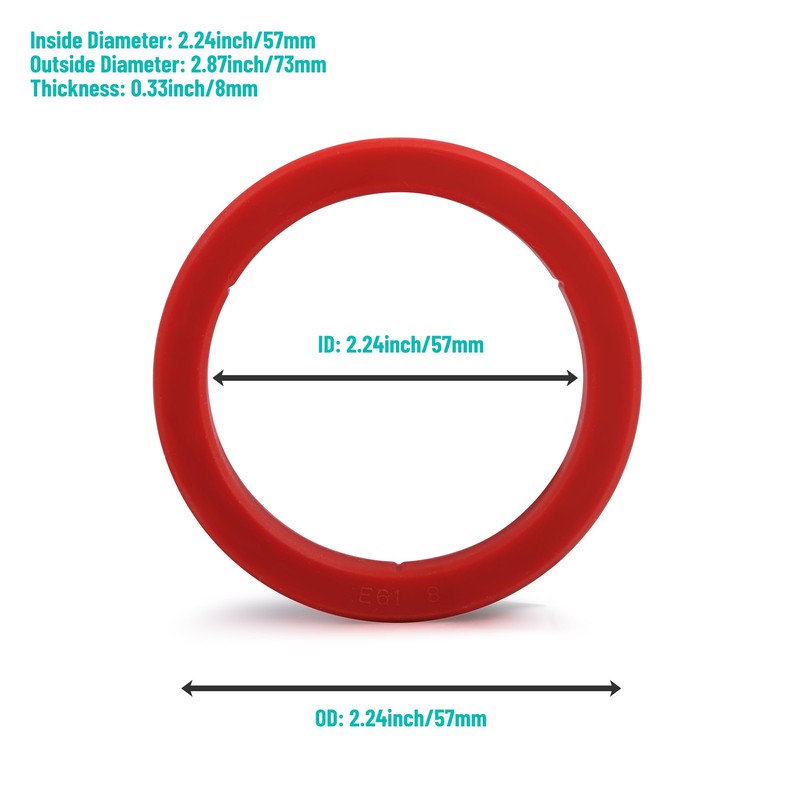 8mm Grouphead Gasket for E61 Espresso Coffee Machine - Red