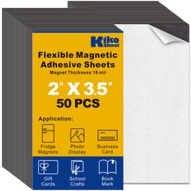 KikoSkool Business Card Magnets, 2x3.5 inch,50 Pack, Peel and Stick Self Adhesive Magnetic Backings for Crafts Photos and Business Supplies (2X 3.5 inch)