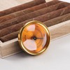 Gold Round Glass Analog Hygrometer for Humidors for Guitar Violin