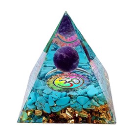 ycyingcheng Moonstone Crystal Orgone Pyramid, Ogan Crystal Energy Tower, Nature Reiki Chakra Crushed Stone Jewelry, Crystal Pyramid (Sky 3)
