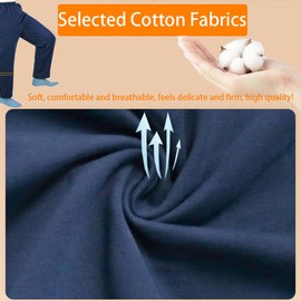 AUSTYLCO Unisex Patient Pants,Bedridden Patient Clothing,Disability Clothing,2 Side Zippers Full Open Down Sweatpants,Leg Post Surgery Pant for Fracture/Surgery Patients