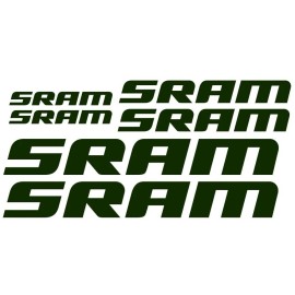 SRAM Bicycle Vinyl Frame Decal Sticker Set MTB/Road Bike - Multiple Colors - Green