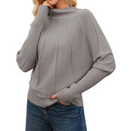 GRACE KARIN Long Sleeve Sweaters for Women Trendy Lightweight Crewneck Sweaters Fall Sweaters 2025 Khaki L