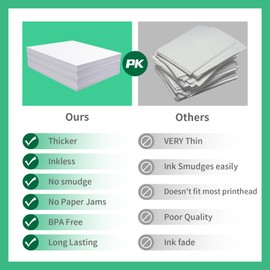 WBK Thermal Paper,Thicker,200 Sheets Folded Thermal Printer Paper 8.5 x 11 for Gutherren,Minzhi,DODOXCX,Compatible with M08F/A40/A80/C80 Thermal Portable Printer