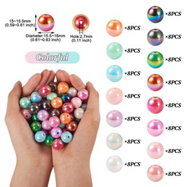 Craftdady 120pcs 16mm AB Color Bubblegum Beads Round Rainbow Acrylic Beads Rainbow Loose Spacer Gumball Beads Chunky Beads Bracelet Making Beads for DIY Earring Necklace Jewelry Making