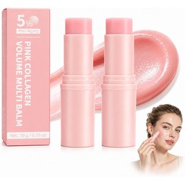 2Pzs Pink Collagen Volume Multi Balm Stick,Barra Hidratante Con Colágeno