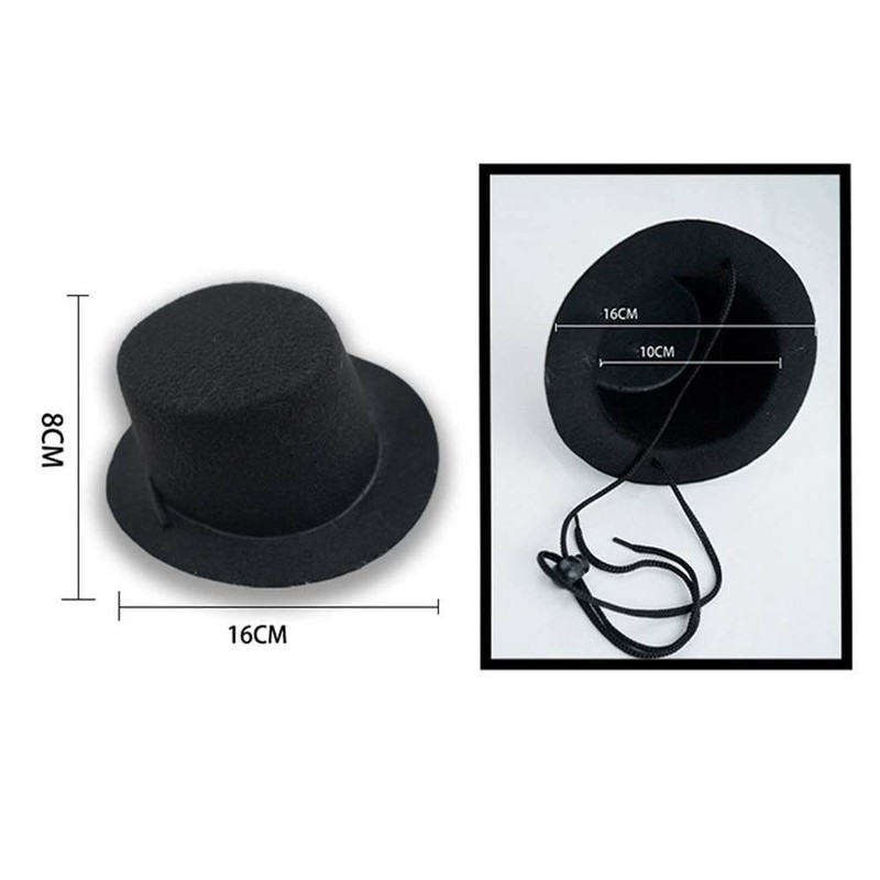 2pcs Pet Gentleman Hats Set, Top Hat and Adjustable Formal