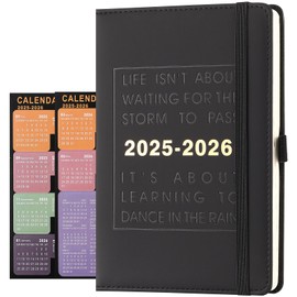 Daily Planner 2025-2026,Academic Diary Day per Page,from Jul 2025 to Jun 2026,Best Agenda & Daily Calendar to Boost Productivity & Gratitude Journal Personal Daily Organizer - 14.5x21.5cm (Black)