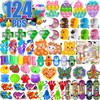 124 PCS Pop Party Favors for Kids, Fidget Treasure Box