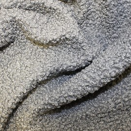 Oddies Textiles Italian Sheep Bobble Fleece Faux Fur Craft Fabric Material - Grey, 150cm wide