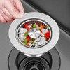 Sink Strainer Kitchen Sink and Sink Plug, 3-in-1 Pop-Up Stainless