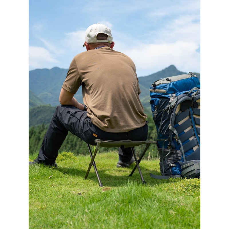 WildCall Ultralight Folding Aluminum Camping Stool (1, Green)
