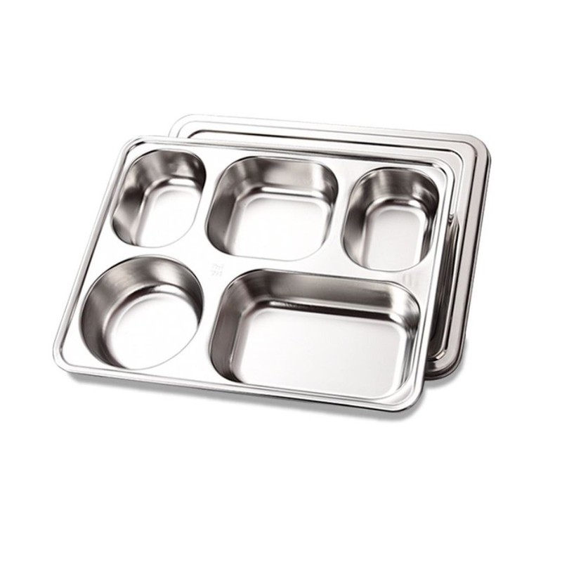 304 stainless steel 5-piece lid adult food plate / 304
