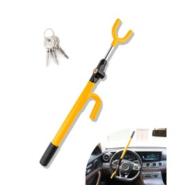 KNFRXO Steering Wheel Lock, Anti-Theft car Device, Car Wheel Lock of Heavy Duty, Vehicle Security Steering Wheel Lock with Adjustable Length for Cars Trucks Vans and SUVs, Yellow