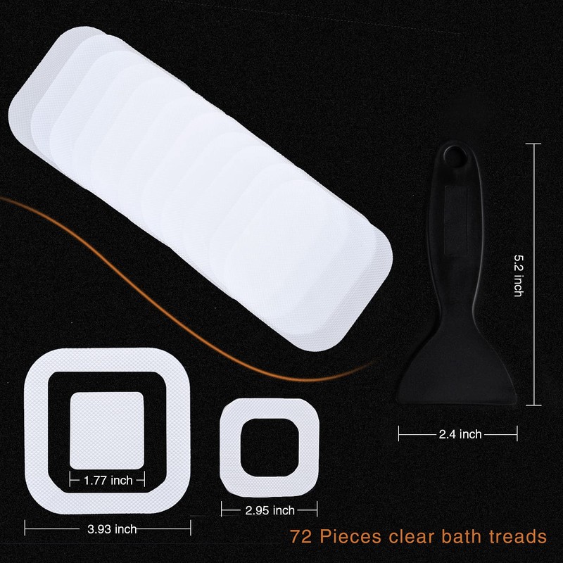 Secopad Non-Slip Bath Stickers, 72 Pieces Safety Stickers for Bathroom,