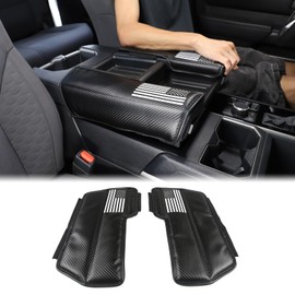 Upgrade Car Leather Center Console Protector Cover Compatible with Toyota Tundra 2022+ Sequoia 2023+ Center Console Armrest Seat Box Cover Cushion Lid Protector Pad Waterproof Anti-Scratch Accessories
