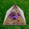 Sawcart Amethyst Orgone Crystal Pyramid with Crystal Ball for Reiki