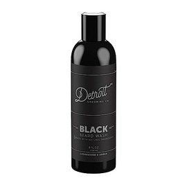 Black Beard Poo - Beard Shampoo & Facial Wash - Detroit Grooming Co. - Beard Conditioner & Cleaner - Amber Bourbon Scent (240ml)
