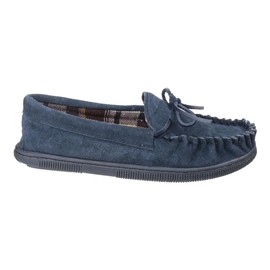 Cotswold Alberta Slip On Moccasin Slippers Mens Navy