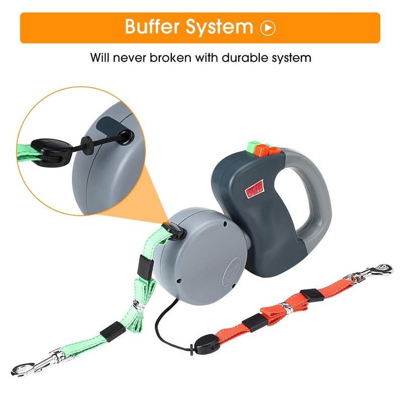 Correas retráctiles para perros, correas dobles para perros EECOO, 3