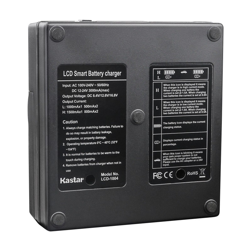 Kastar BT65Q Battery & LCD Dual Charger for Topcon GPT-7500