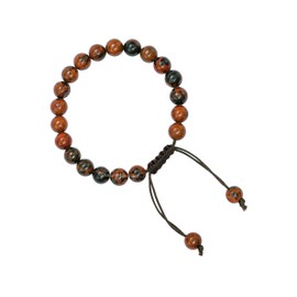 Mahogany Obsidian Bracelet for Women Men's Gifts - Protection Healing Crystal Bracelet - 8mm Gemstone Beaded Adjustable Bracelet Pulseras Para Hombres Mujer Stocking Stuffers