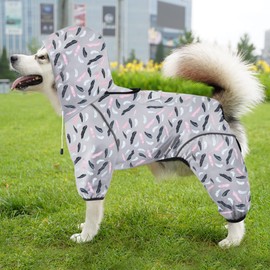 Idepet Dog Raincoat with Hood & Collar Hole,Waterproof Dog Rain Poncho Reflective Dog Rain Jacket Windproof Hoodies for Small Medium Large Dogs Corgi Golden Retriever Shepherd Bulldog