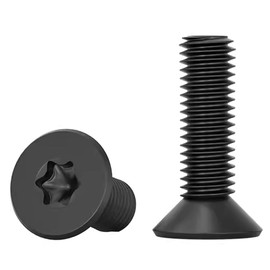 Drenky Countersunk Screws Torx Pack of 20, M6 x 25 mm Black Stainless Steel A2 V2A Machine Screws Standard Quincunx Screw with Lowered Head Fully Threaded Screws for Machine Equipment and Home
