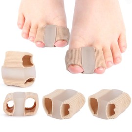 4 Stück Zehenspreizer Hallux Valgus, Silikon Bunion Korrektur Überlappende Zehentrenner, Rutschfest Großzehenabstandshalter für Frauen und Männer, 2 Größen