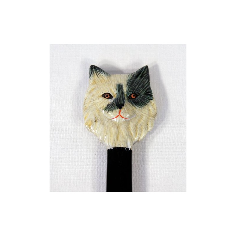 LX Hand Painted Black White Cat Face Letter Opener
