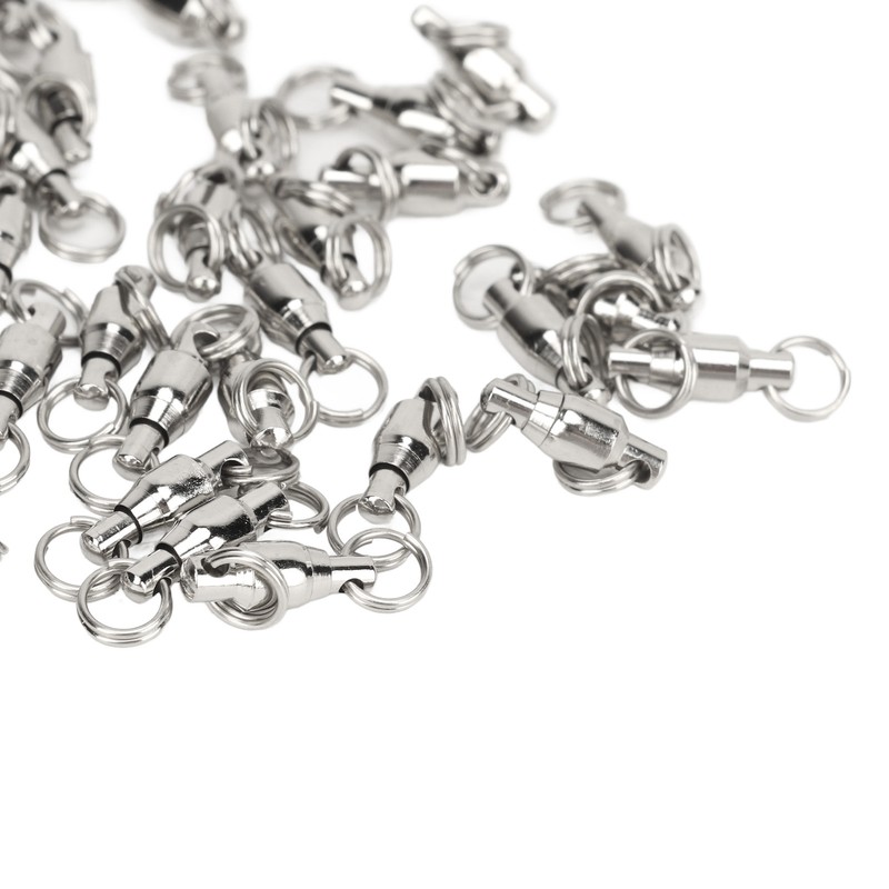 50pcs Ball Bearing Swivels Connector High Strength Stainless Steel Solid