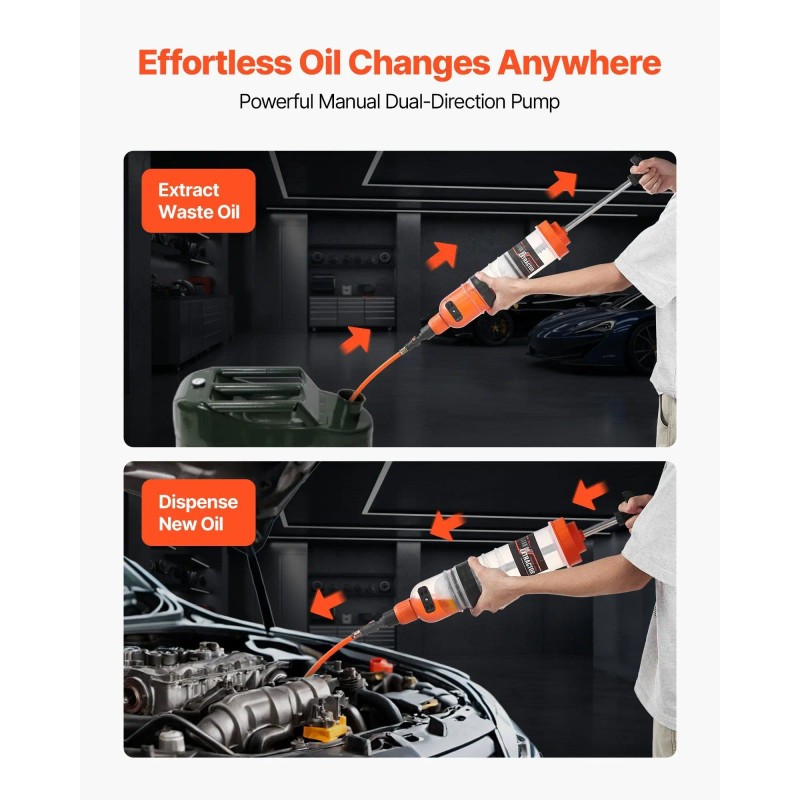 1500CC Manual Automotive Fluid Extractor Easy Oil Change with Long