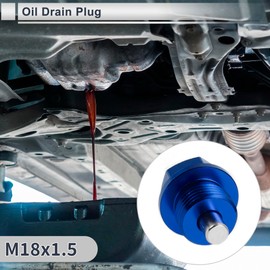 RATCHROLL 1 Set Universal Oil Drain Plug Anti Leakage Oil Pan Drain Bolt Screw Thread Repair with Gasket Magnetic Blue Aluminum Alloy Copper M18x1.5