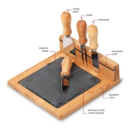 Chef's Basics Select 6-Piece Slate Cheese Board Set, Multicolor